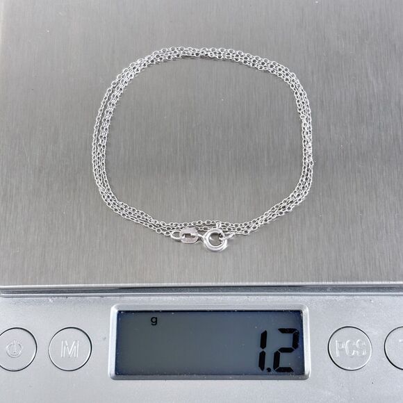 Vintage Italy Ross Simons Sterling Silver 925 0.5mm Cable Chain Necklace 18" - Picture 3 of 3